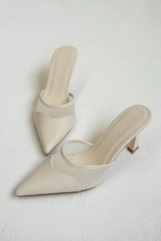 Micah Mesh Pointed Heel – Ivory Micah Mesh Pointed Heel – Ivory