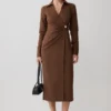 Mikaila Asymmetric Shirt Dress – Dark Chocolate