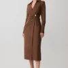 Mikaila Asymmetric Shirt Dress – Dark Chocolate