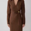 Mikaila Asymmetric Shirt Dress – Dark Chocolate