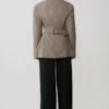 Mila Shaped Blazer – Tan Check Mila Shaped Blazer – Tan Check