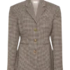 Mila Shaped Blazer – Tan Check Mila Shaped Blazer – Tan Check