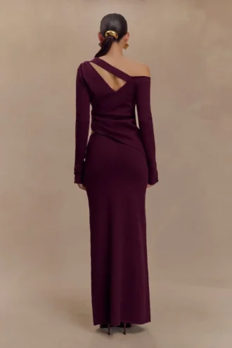 Miles Knit Maxi Skirt – Plum
