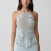 Miley Crochet Halter Top – Pale Aqua Miley Crochet Halter Top – Pale Aqua