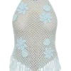Miley Crochet Halter Top – Pale Aqua Miley Crochet Halter Top – Pale Aqua