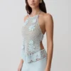 Miley Crochet Halter Top – Pale Aqua Miley Crochet Halter Top – Pale Aqua