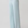Miley Crochet Waistband Straight Leg Pant – Pale Aqua Miley Crochet Waistband Straight Leg Pant – Pale Aqua