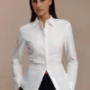 Millie Tie Back Cotton Shirt – White Millie Tie Back Cotton Shirt – White