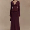 Bowie Low Rise Knit Maxi Skirt – Dark Chocolate Bowie Low Rise Knit Maxi Skirt – Dark Chocolate