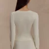 Miraby Front Ruched Knit Long Sleeve Top – Ivory Miraby Front Ruched Knit Long Sleeve Top – Ivory