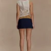 Miranda Faux Suede Belted Denim Mini Skirt – Indigo Blue Miranda Faux Suede Belted Denim Mini Skirt – Indigo Blue