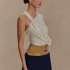 Miranda Faux Suede Belted Denim Mini Skirt – Indigo Blue Miranda Faux Suede Belted Denim Mini Skirt – Indigo Blue