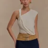 Miranda Faux Suede Belted Denim Mini Skirt – Indigo Blue Miranda Faux Suede Belted Denim Mini Skirt – Indigo Blue