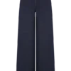 Miranda Faux Suede Belted Denim Wide Leg Jeans – Indigo Blue Miranda Faux Suede Belted Denim Wide Leg Jeans – Indigo Blue