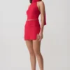 Misty Halter Backless Knit Top – Red Misty Halter Backless Knit Top – Red