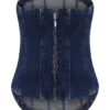 Monte Strapless Diamante Denim Corset – Midnight Blue Monte Strapless Diamante Denim Corset – Midnight Blue