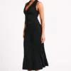 Twyla Pleated Suiting Maxi Skirt – Black