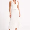 Twyla Pleated Suiting Maxi Skirt – Ivory