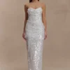 Nala Strapless Sequin Maxi Dress – Ivory Nala Strapless Sequin Maxi Dress – Ivory