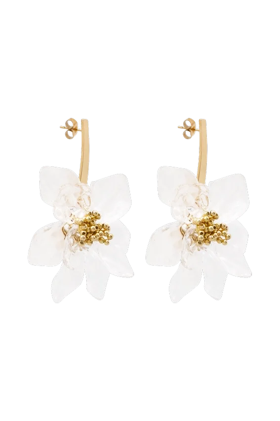 Naomi Acrylic Flower Earring – Gold Naomi Acrylic Flower Earring – Gold