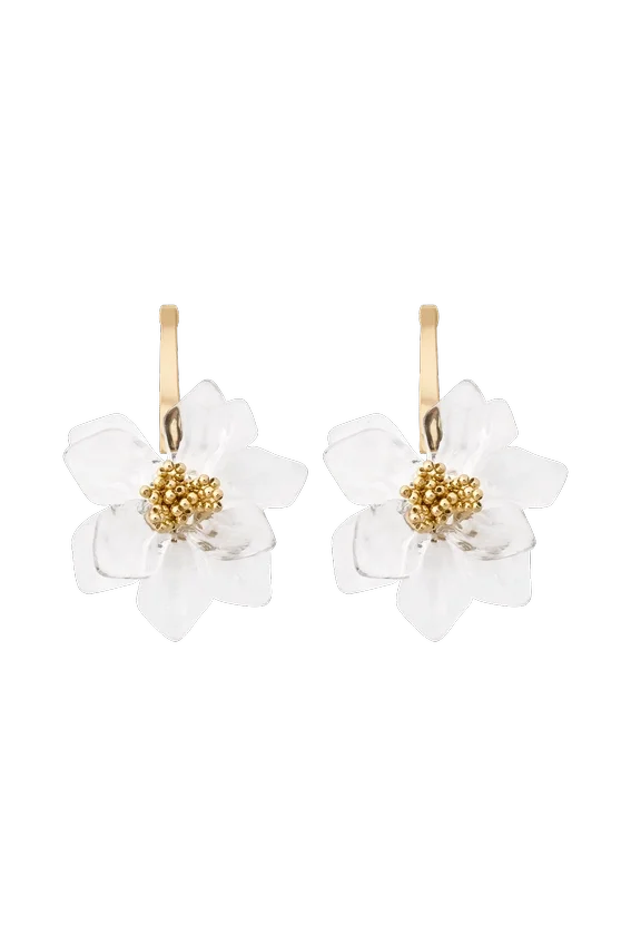 Naomi Acrylic Flower Earring – Gold Naomi Acrylic Flower Earring – Gold