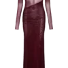 Nash Diamante Off Shoulder Maxi Dress – Mahogany
