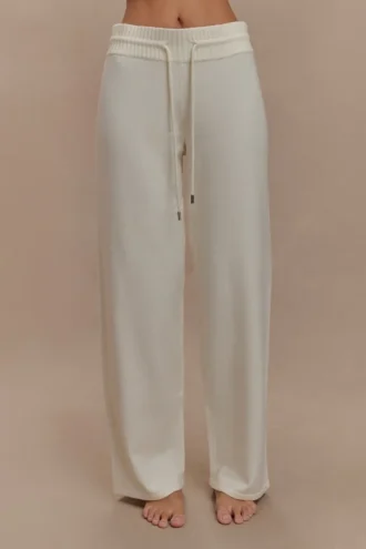 Natalya Knit Wide Leg Pants – Ivory