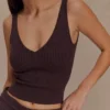 Natalya Ribbed Knit Cami Top – Dark Chocolate Natalya Ribbed Knit Cami Top – Dark Chocolate