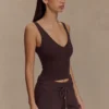 Natalya Ribbed Knit Cami Top – Dark Chocolate Natalya Ribbed Knit Cami Top – Dark Chocolate