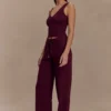 Natalya Ribbed Knit Cami Top – Merlot