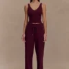 Natalya Ribbed Knit Cami Top – Merlot