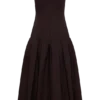 Natascha Drop Waist Cotton Midi Dress – Chocolate