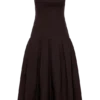 Natascha Drop Waist Cotton Midi Dress – Chocolate