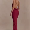 Nerea Slip Halter Maxi Dress – Cherry Red Nerea Slip Halter Maxi Dress – Cherry Red