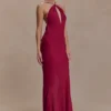 Nerea Slip Halter Maxi Dress – Cherry Red Nerea Slip Halter Maxi Dress – Cherry Red