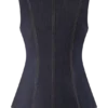 Neve Sleeveless Buttoned Denim Top – Washed Indigo Blue Neve Sleeveless Buttoned Denim Top – Washed Indigo Blue
