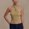 Nikki Lurex Top With Hardware – Gold Nikki Lurex Top With Hardware – Gold