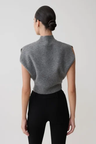 Niko Knit Oversized Top – Charcoal