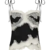 Nina Satin And Lace Camisole – Black/Ivory
