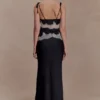 Nina Satin And Lace Camisole – Black/Ivory