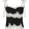 Nina Satin And Lace Camisole – Black/Ivory