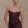 Nina Satin And Lace Camisole – Chocolate Nina Satin And Lace Camisole – Chocolate