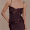 Nina Satin And Lace Camisole – Chocolate Nina Satin And Lace Camisole – Chocolate