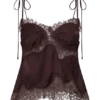 Nina Satin And Lace Camisole – Chocolate Nina Satin And Lace Camisole – Chocolate
