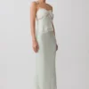 Nina Satin And Lace Maxi Skirt – Sage Nina Satin And Lace Maxi Skirt – Sage