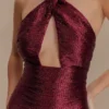 Nylah Beaded Halter Mini Dress – Burgundy Nylah Beaded Halter Mini Dress – Burgundy