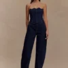 Oakley Strapless Scallop Denim Top – Indigo Blue