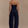 Oakley Strapless Scallop Denim Top – Indigo Blue