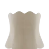 Oakley Strapless Scallop Denim Top – Stone Wash