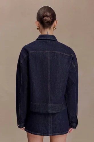 Olandria Oversized Jacket Top – Washed Indigo Blue